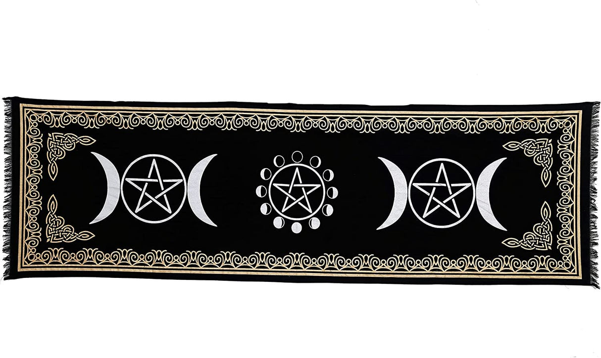 Patura pentru altar magic - Design Moon Phases With Triple Moon - Vrajitorie Tarot Wiccani Spiritualitate