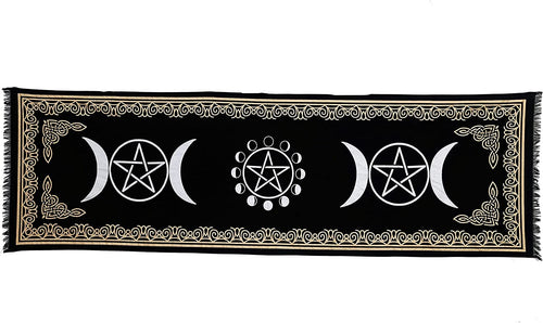 Patura pentru altar magic - Design Moon Phases With Triple Moon - Vrajitorie Tarot Wiccani Spiritualitate