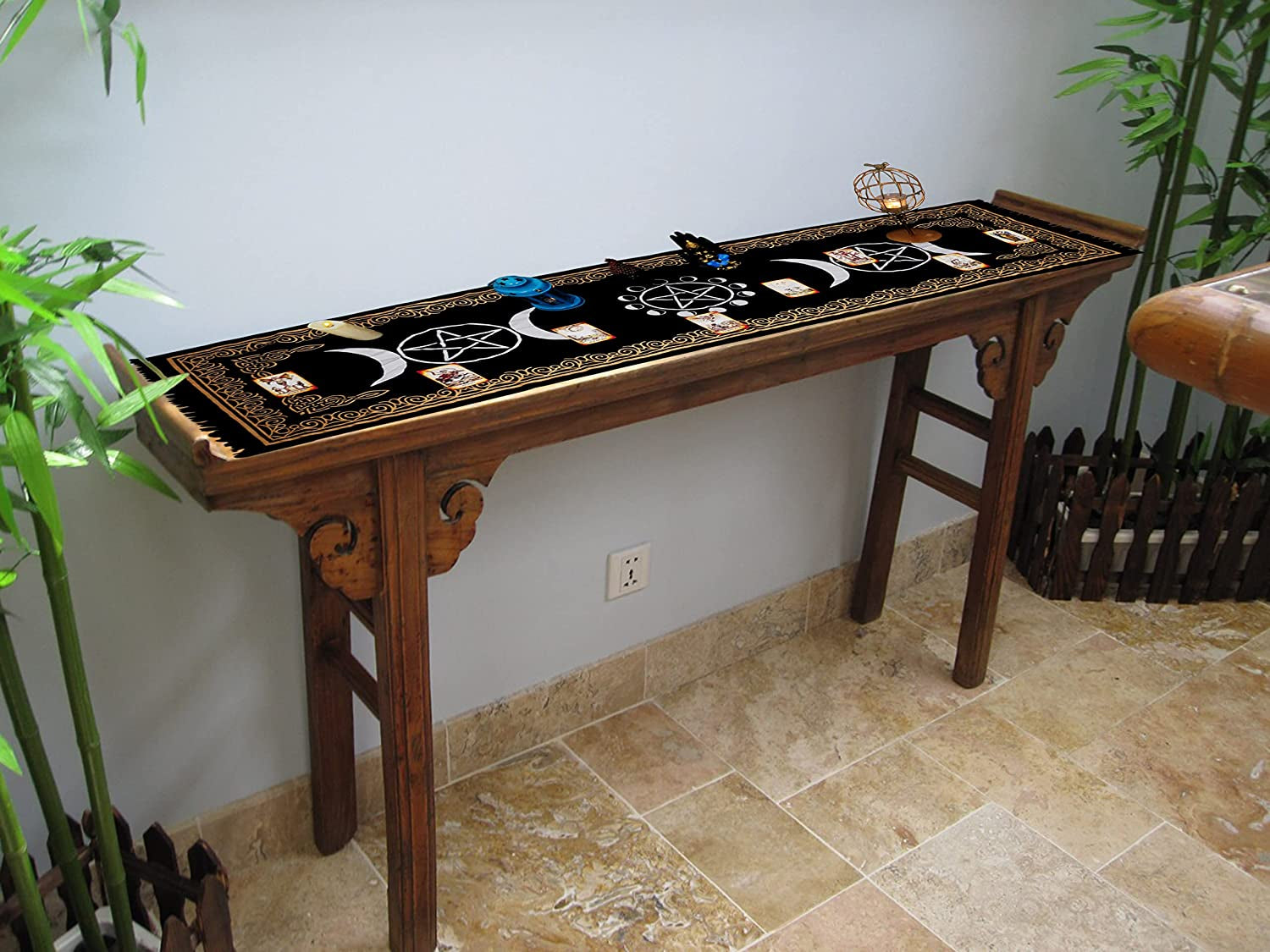Patura pentru altar magic - Design Moon Phases With Triple Moon - Vrajitorie Tarot Wiccani Spiritualitate