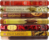 Set 6 pachete mix betisoare parfumate cu cele mai apreciate 6 parfumuri HEM populare + suport pentru betisoare