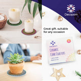 Set 8 suporturi pentru pahare tematica boho mandala si organizator, material ceramica absorbanta cu baza din pluta antiaderenta