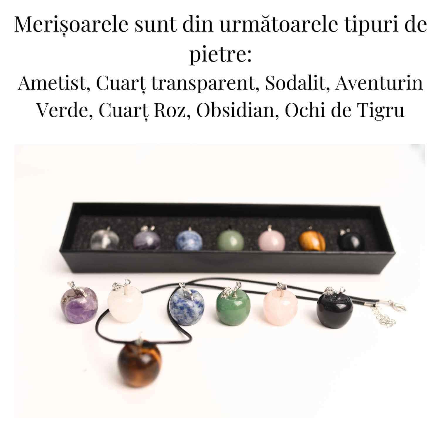Set 7 Mere din Cristale Naturale pentru Echilibru si Armonie – Colier si Cutie Cadou