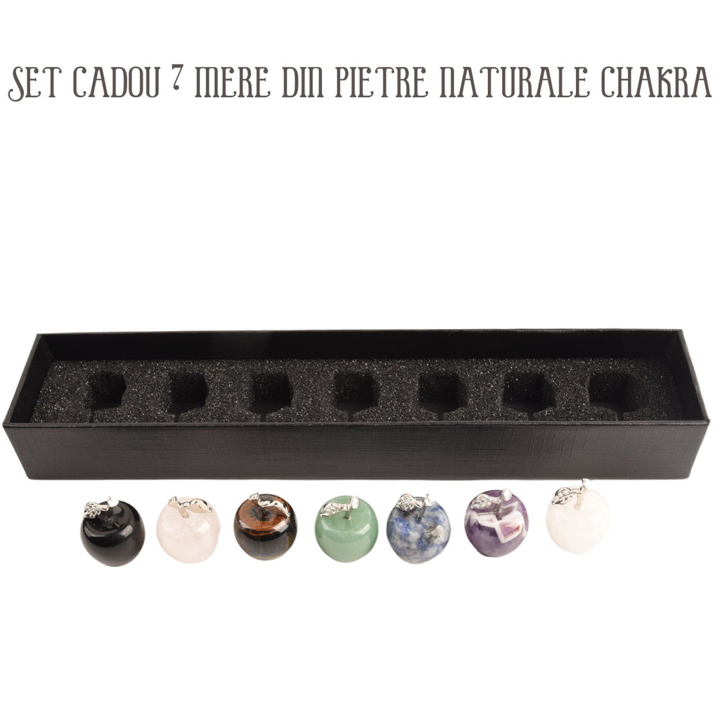 Set 7 Mere din Cristale Naturale pentru Echilibru si Armonie – Colier si Cutie Cadou