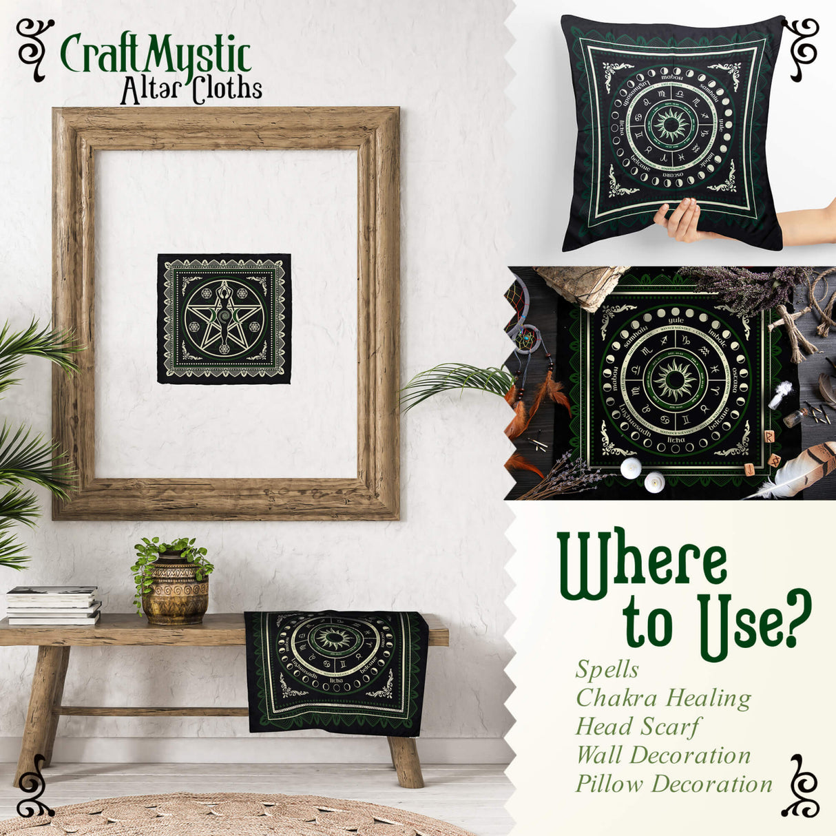 Set 2 Panze cu design unic pentru altar magic - Decor perete