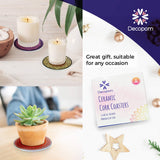 Set 8 suporturi pentru pahare tematica boho mandala deschis si organizator, material ceramica absorbanta cu baza din pluta antiaderenta