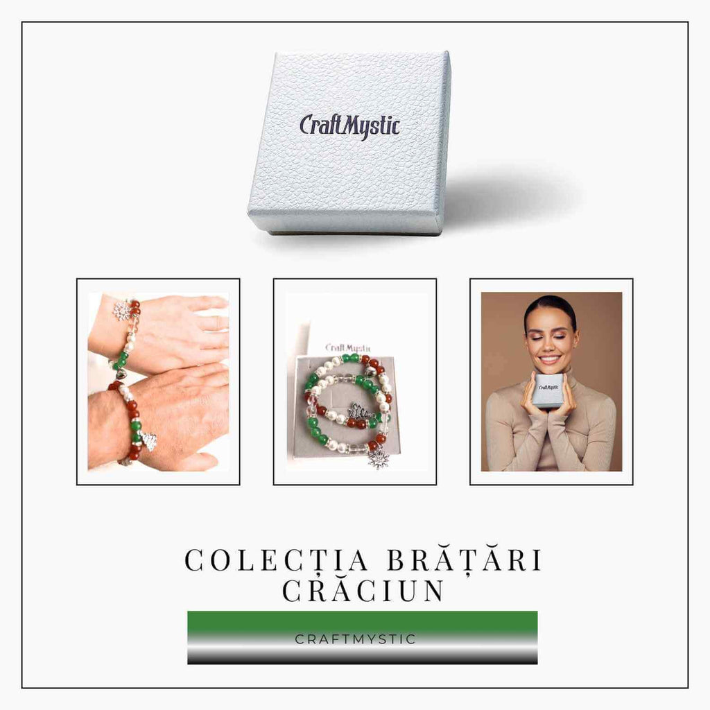 Set bratari cuplu naturale cu Agat, perla si cristal
