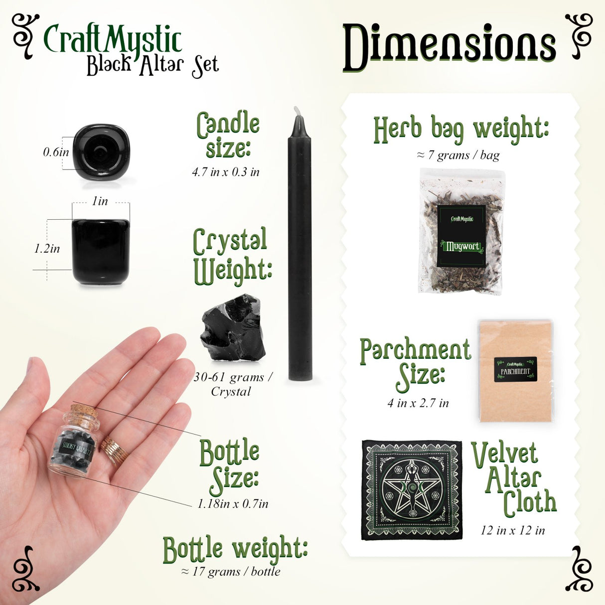 Set 50 Accesorii Wicca - Ideal pentru vraji usoare pentru incepatori - Vraji de dragoste, protectie, iubire