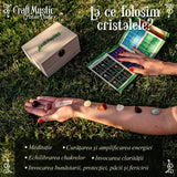 Set premium cu cristale, pietre naturale si piramida orgonica in cutie de lemn - 11 piese pentru meditatie, spiritualitate, echilibrarea chakrelor – Piramida orgonica chakra , pendul chakra, cuart roz
