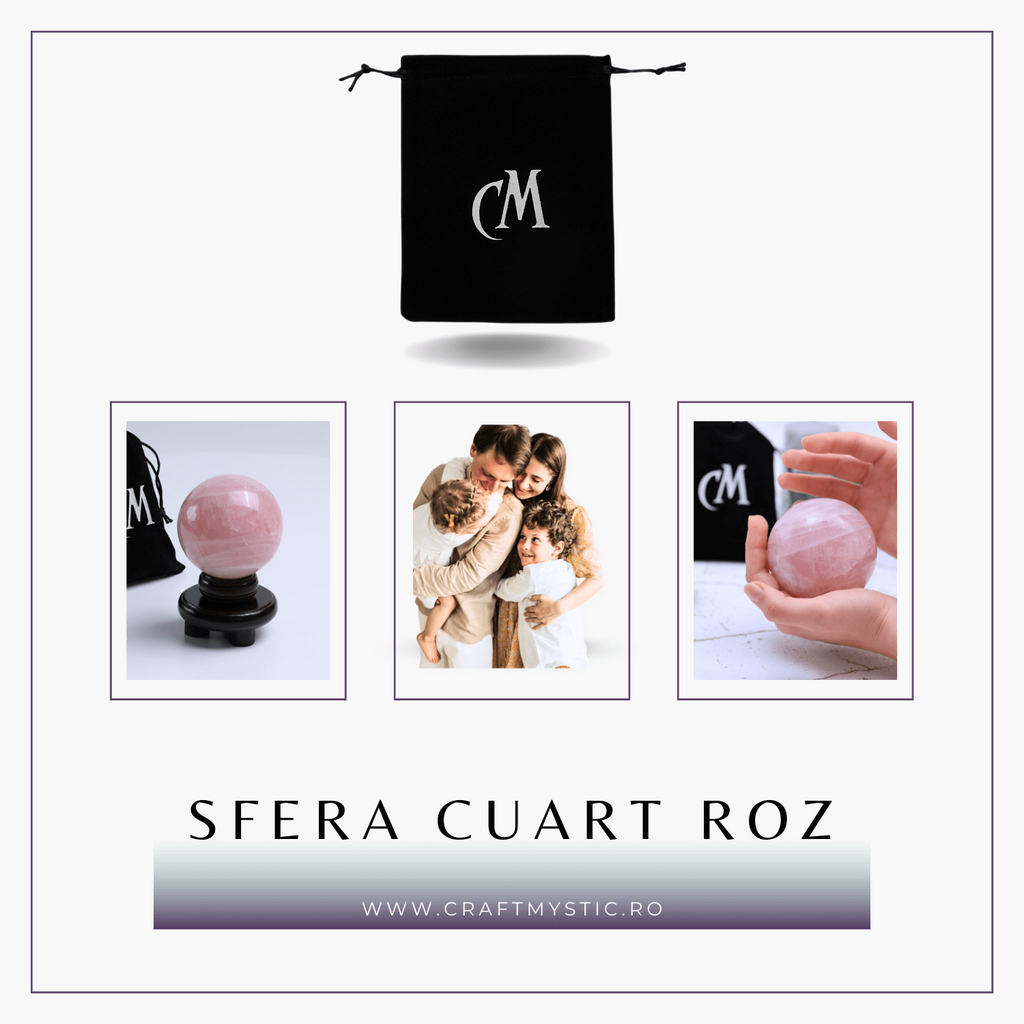 Sfera 80 mm din Cuart Roz Natural cu Suport