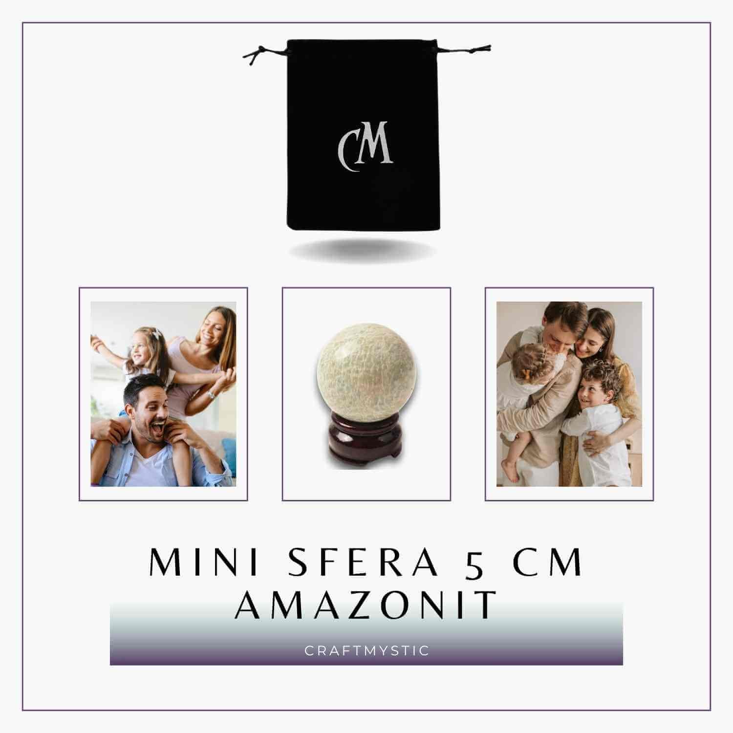 Sfera din Amazonit 50-55 mm cu Suport Inclus
