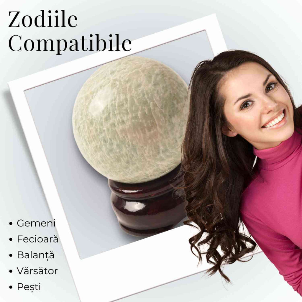 Sfera din Amazonit 50-55 mm cu Suport Inclus
