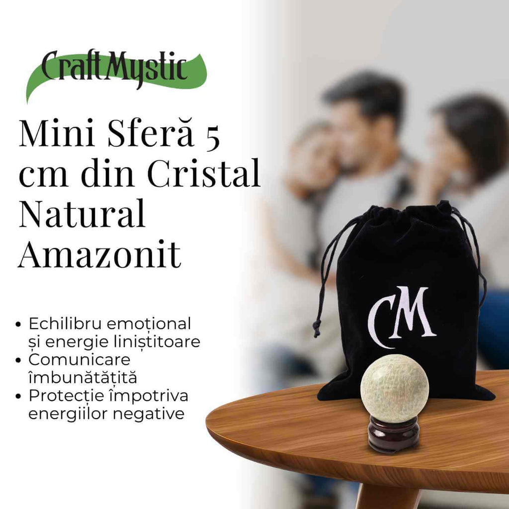 Sfera din Amazonit 50-55 mm cu Suport Inclus