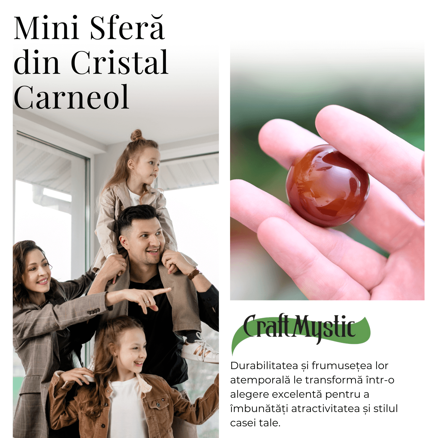 Sfera din Carneol Natural, 1 buc, 30-35 mm