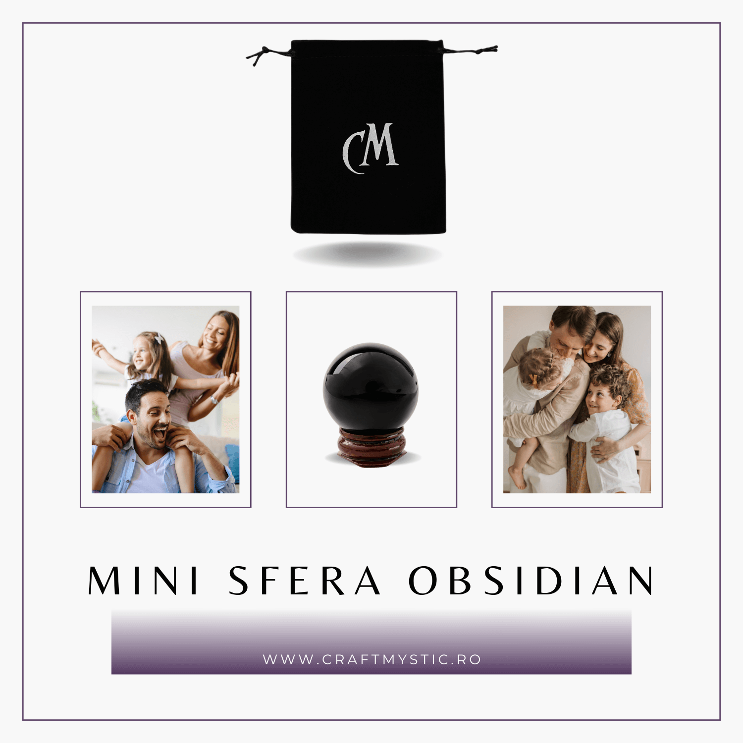 Sfera din Obsidian Natural, 1 buc, 30-35 mm
