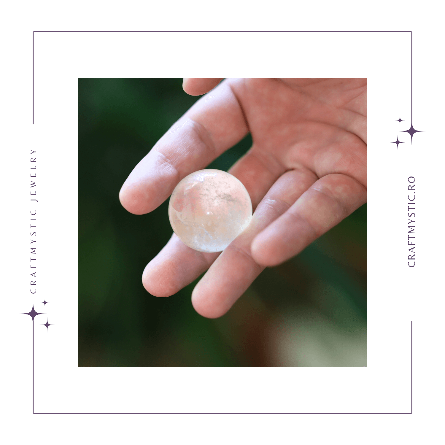Sfera din Cuart Transparent Natural, 1 buc, 30-35 mm