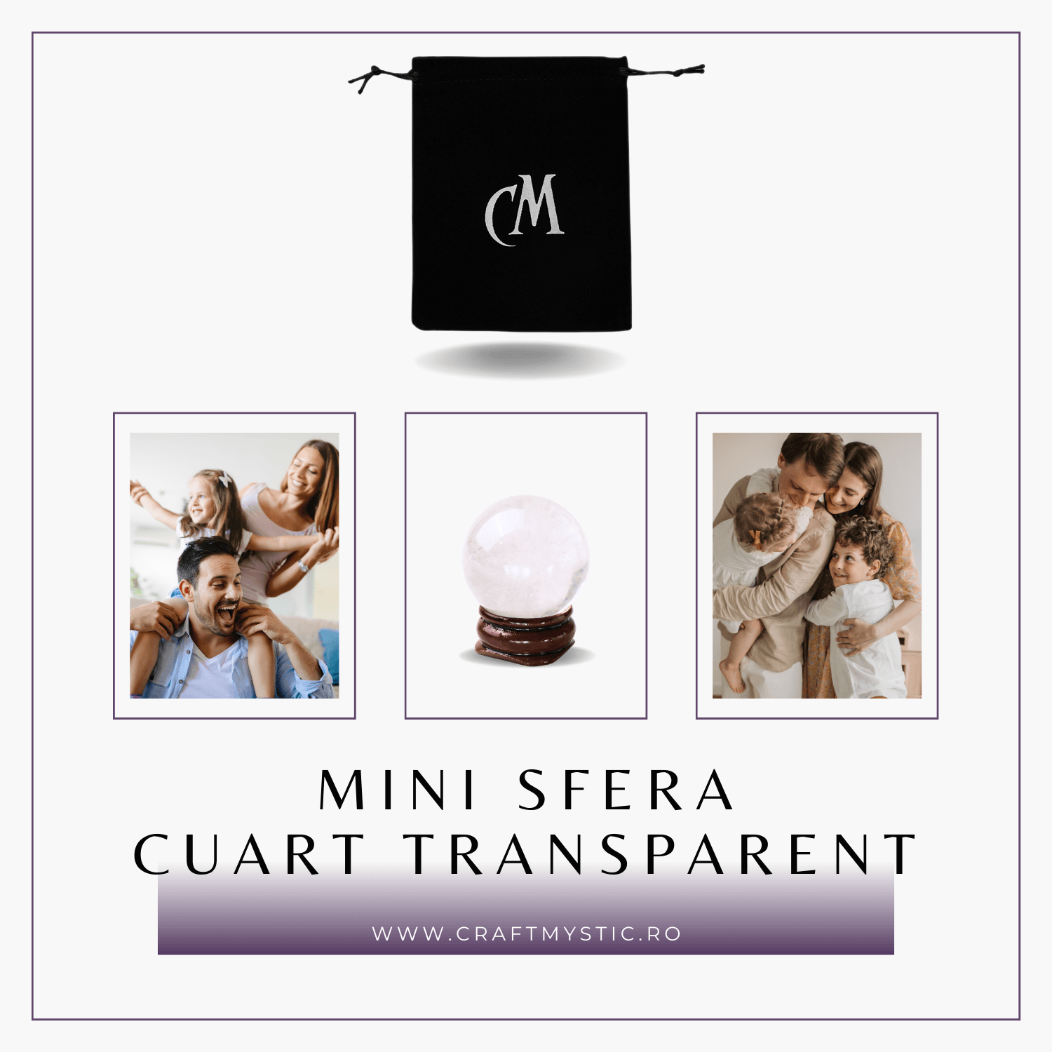 Sfera din Cuart Transparent Natural, 1 buc, 30-35 mm