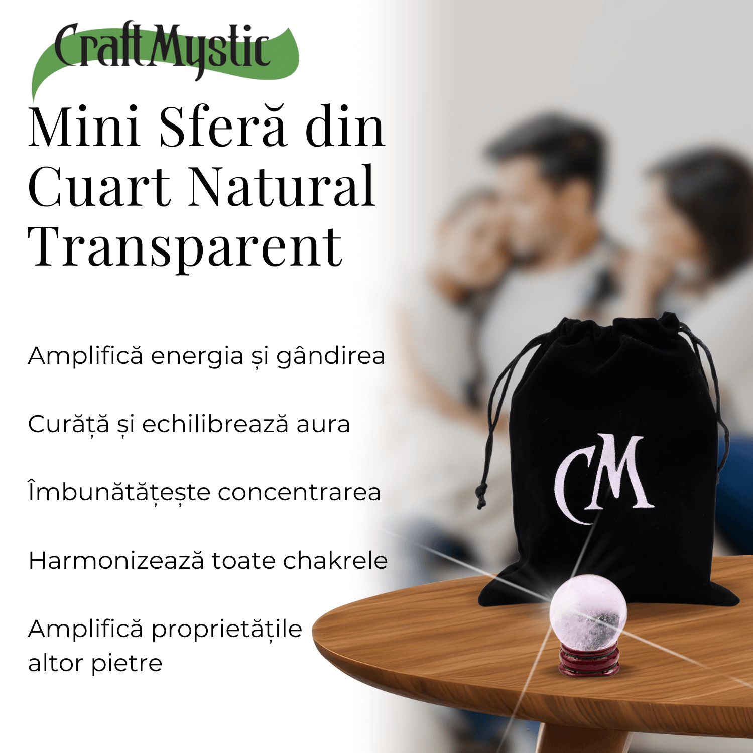 Sfera din Cuart Transparent Natural, 1 buc, 30-35 mm