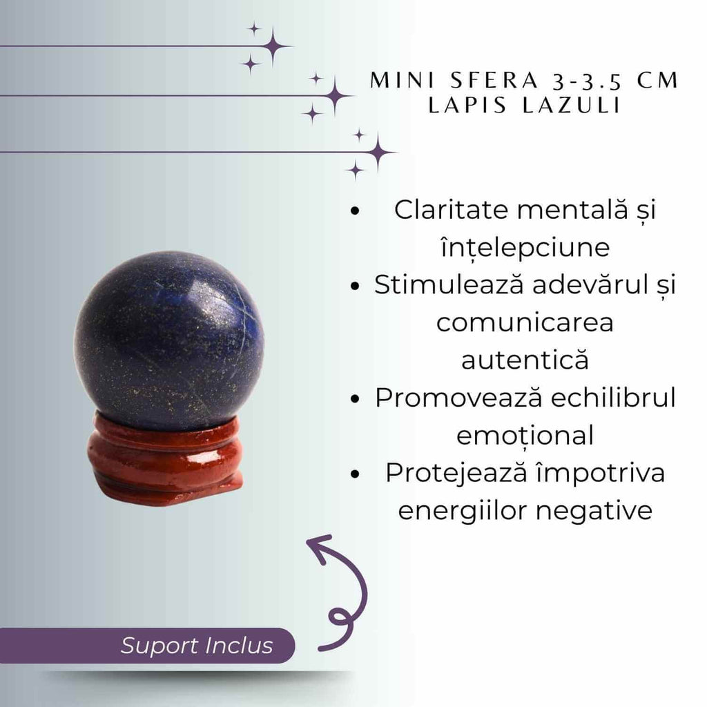 Sfera Lapis Lazuli Natural, 30-35mm – Claritate Mentala si Echilibru