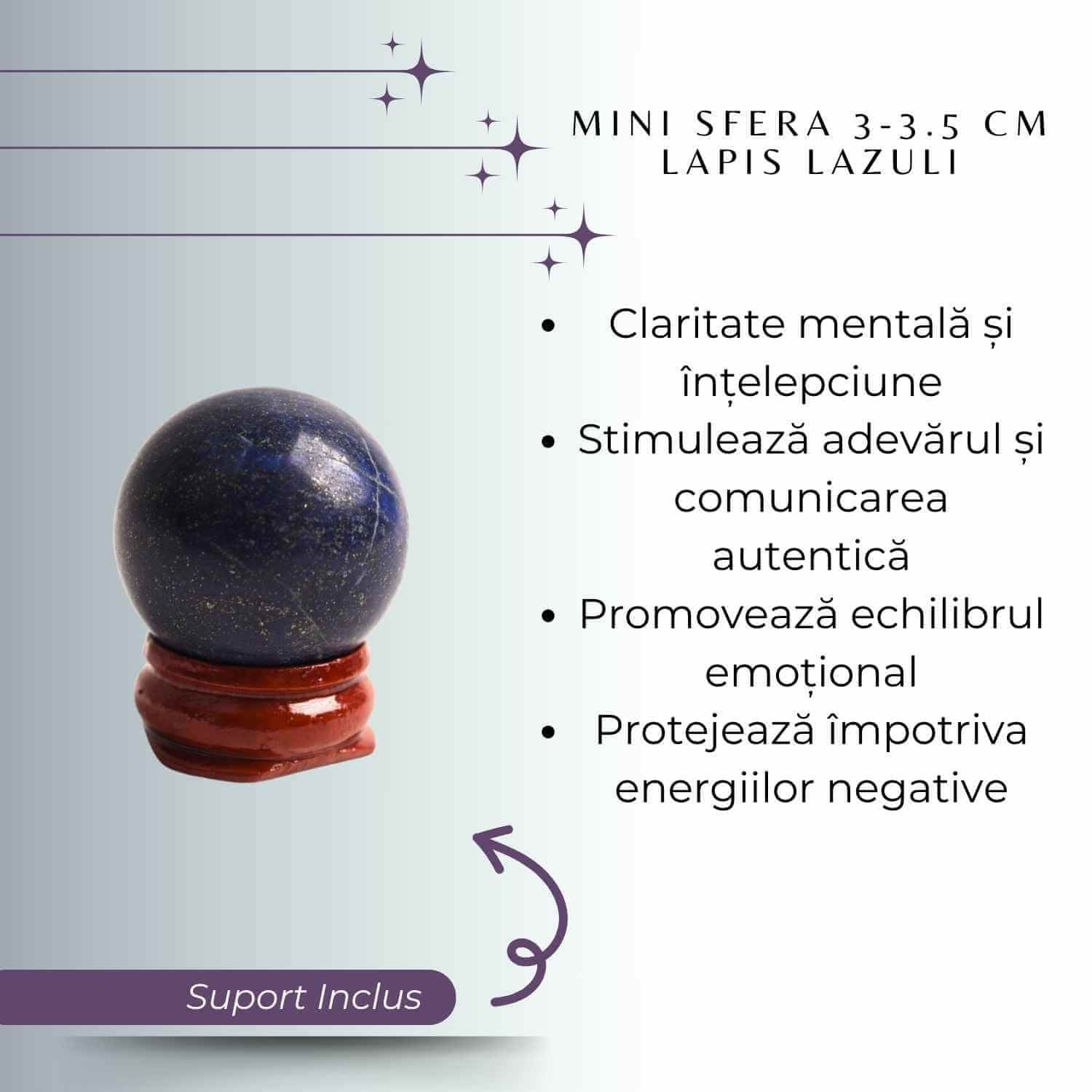 Sfera Lapis Lazuli Natural, 30-35mm – Claritate Mentala si Echilibru