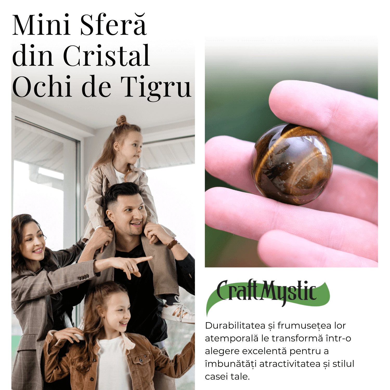Sfera din Ochi de Tigru Natural, 1 buc, 30-35 mm