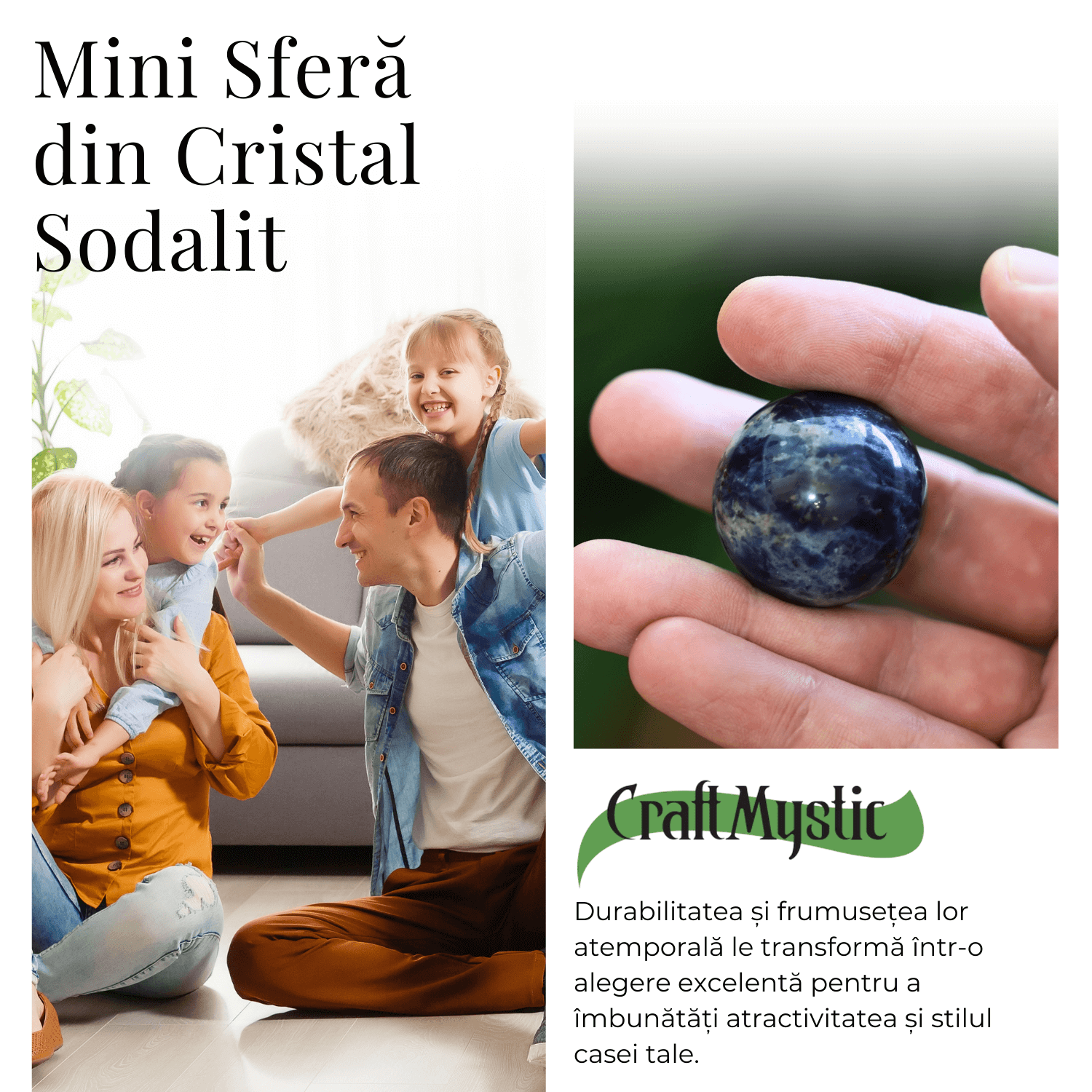 Sfera din Sodalit Natural, 1 buc, 30-35 mm