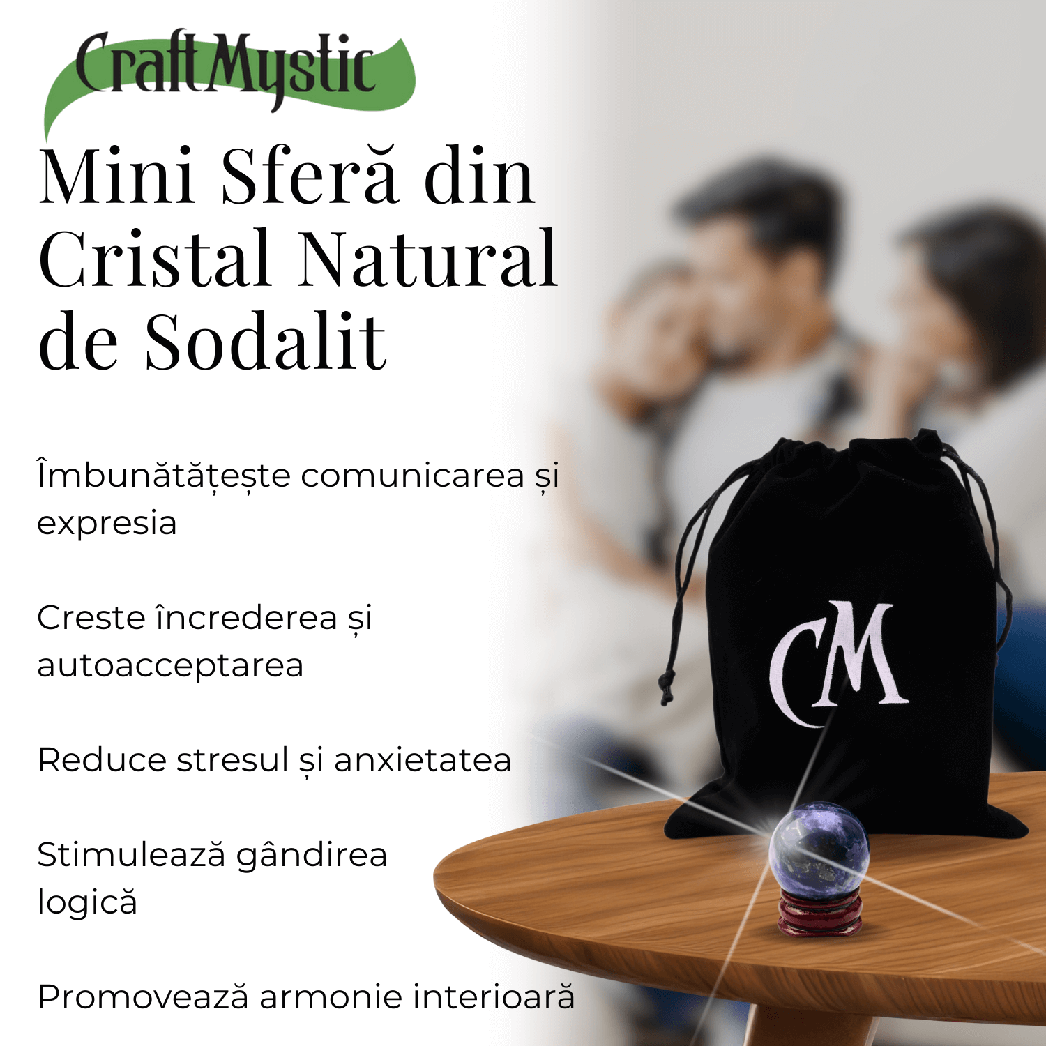 Sfera din Sodalit Natural, 1 buc, 30-35 mm