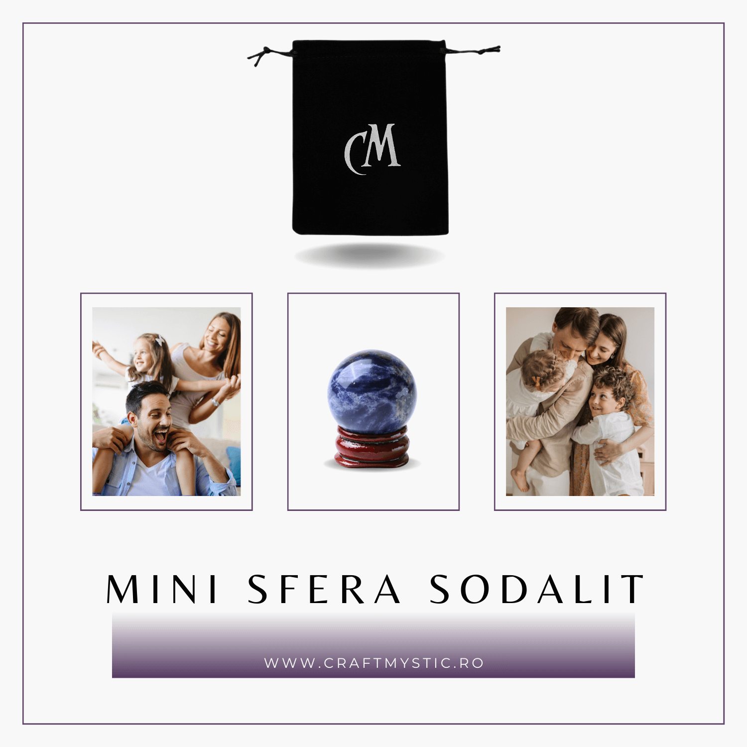 Sfera din Sodalit Natural, 1 buc, 30-35 mm