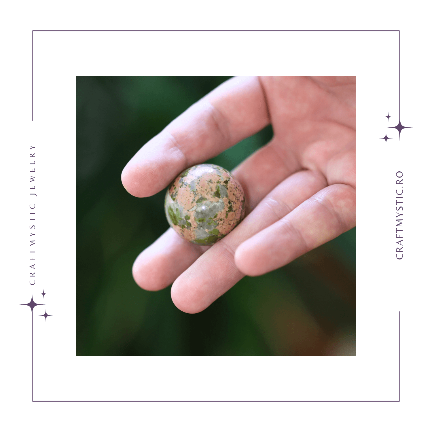 Sfera din Unakite, 1 buc, 30-35 mm
