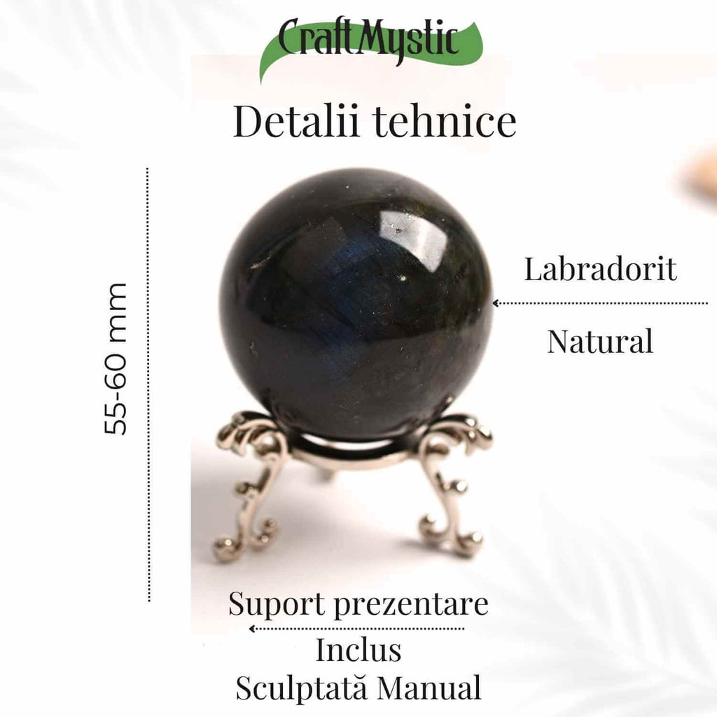 Sfera Labradorit 55-60mm - Protectie si Intuitie Amplificata