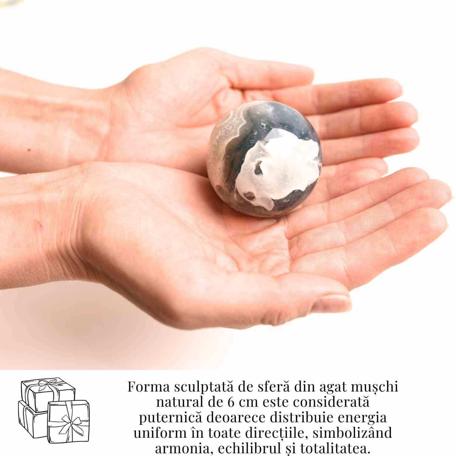 Sfera Agat muschi (Moss Agate) 50-55 mm