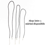 Snur piele artificiala cerata 50 cm cu gaica Argint 925
