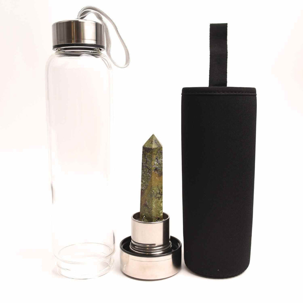 Sticla de apa cu varf de cristal Ametist – 550 ml