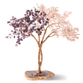 Copacel Decorativ cu Ametist si Cuart Roz pe Baza de Agat - Armonie si Energie - 20 cm, 280 Pietricele