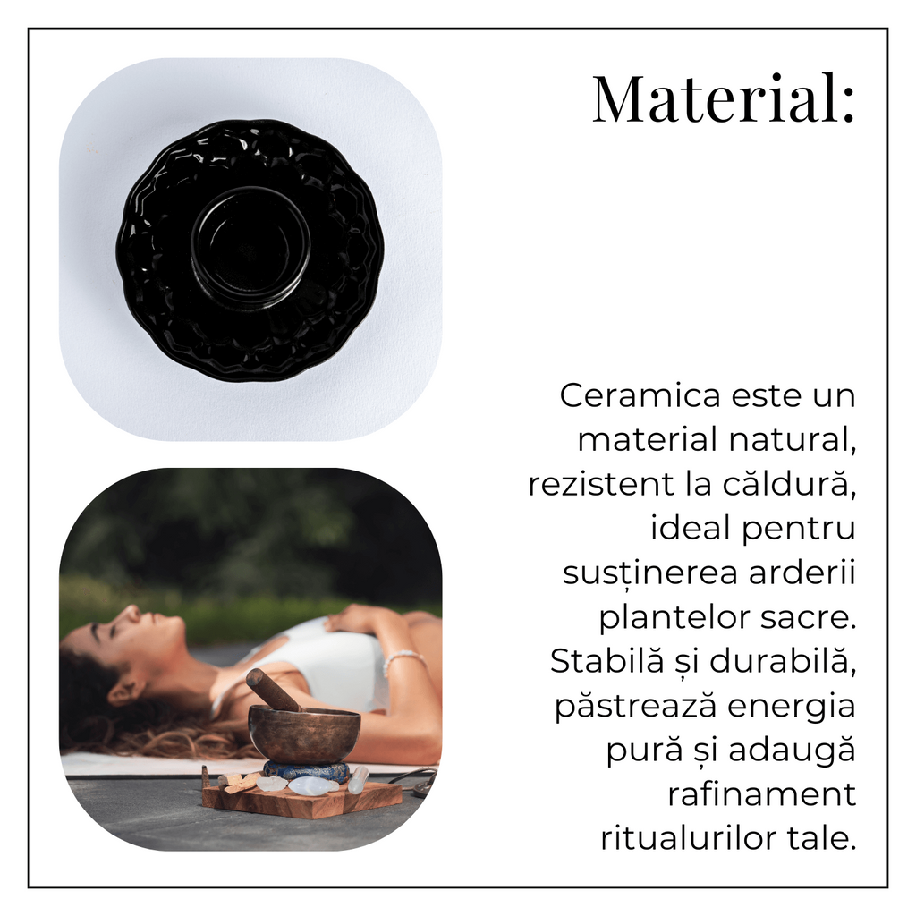 Suport design lotus negru – Pentru accesorii purificare si echilibru energetic