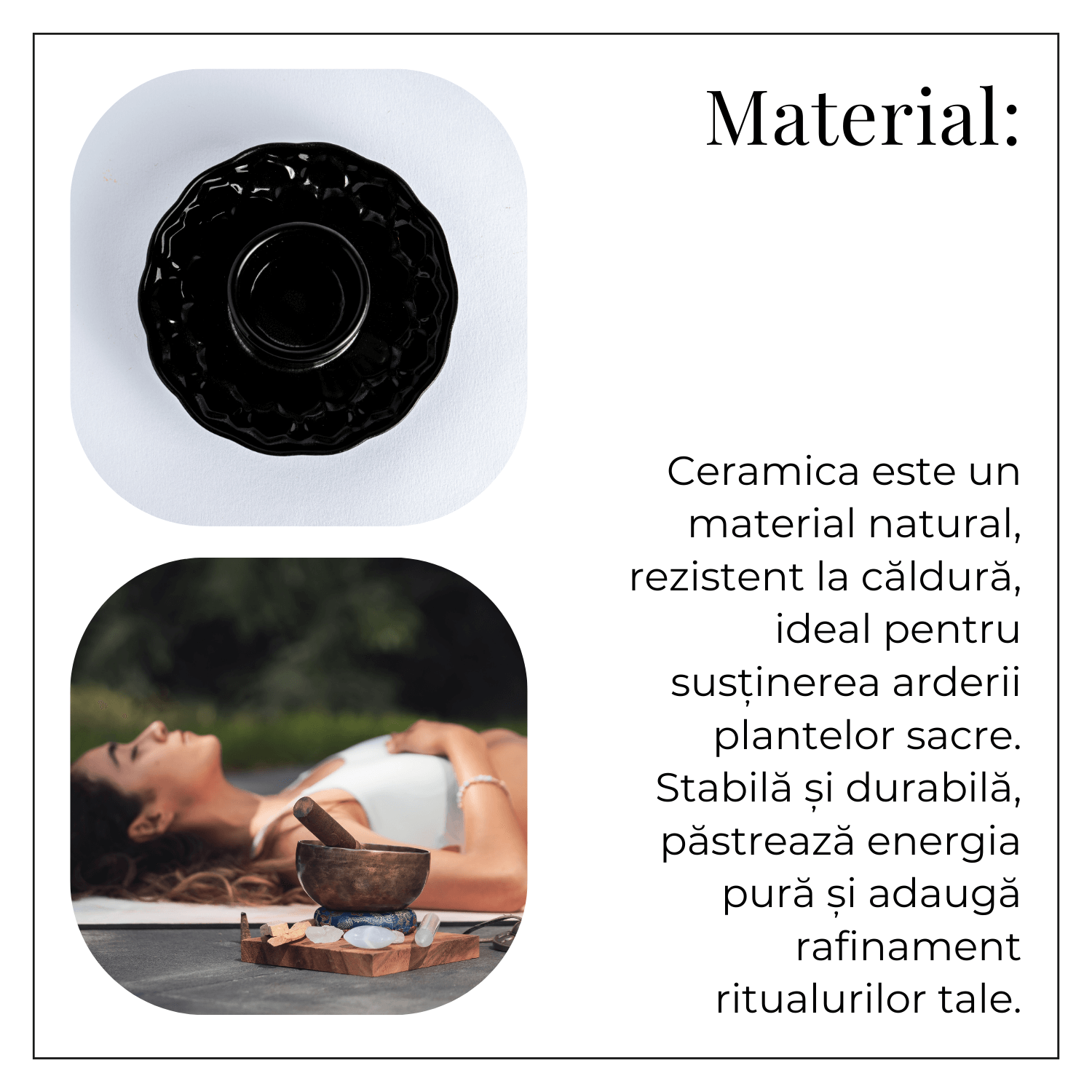 Suport design lotus negru – Pentru accesorii purificare si echilibru energetic