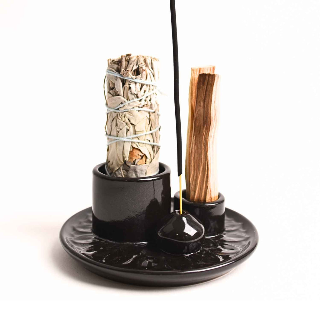 Suport ceramica pentru salvie, palo santo si betisoare – Eleganta si purificare