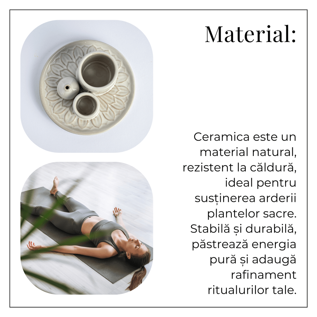 Suport ceramica ab Triplu de Aromaterapie – Ritual Complet pentru Armonie