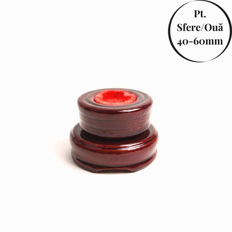 Suport lemn rotativ pentru sfere oua si obiecte sferice– Expunere eleganta si rotativa