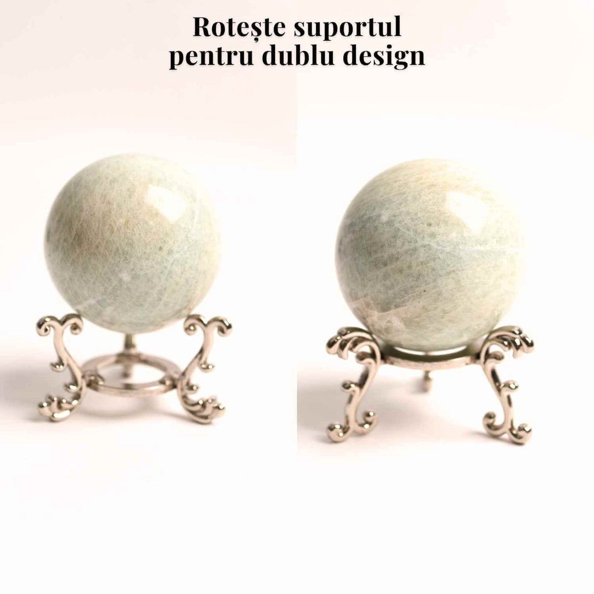 Suport Metalic pentru Sfere, Oua, Pietre – Design Dublu Elegant