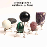 Suport Metalic pentru Sfere, Oua, Pietre – Design Dublu Elegant