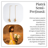 Cercei lungi pentru Vitalitate si Incredere – Piatra Citrin Naturala