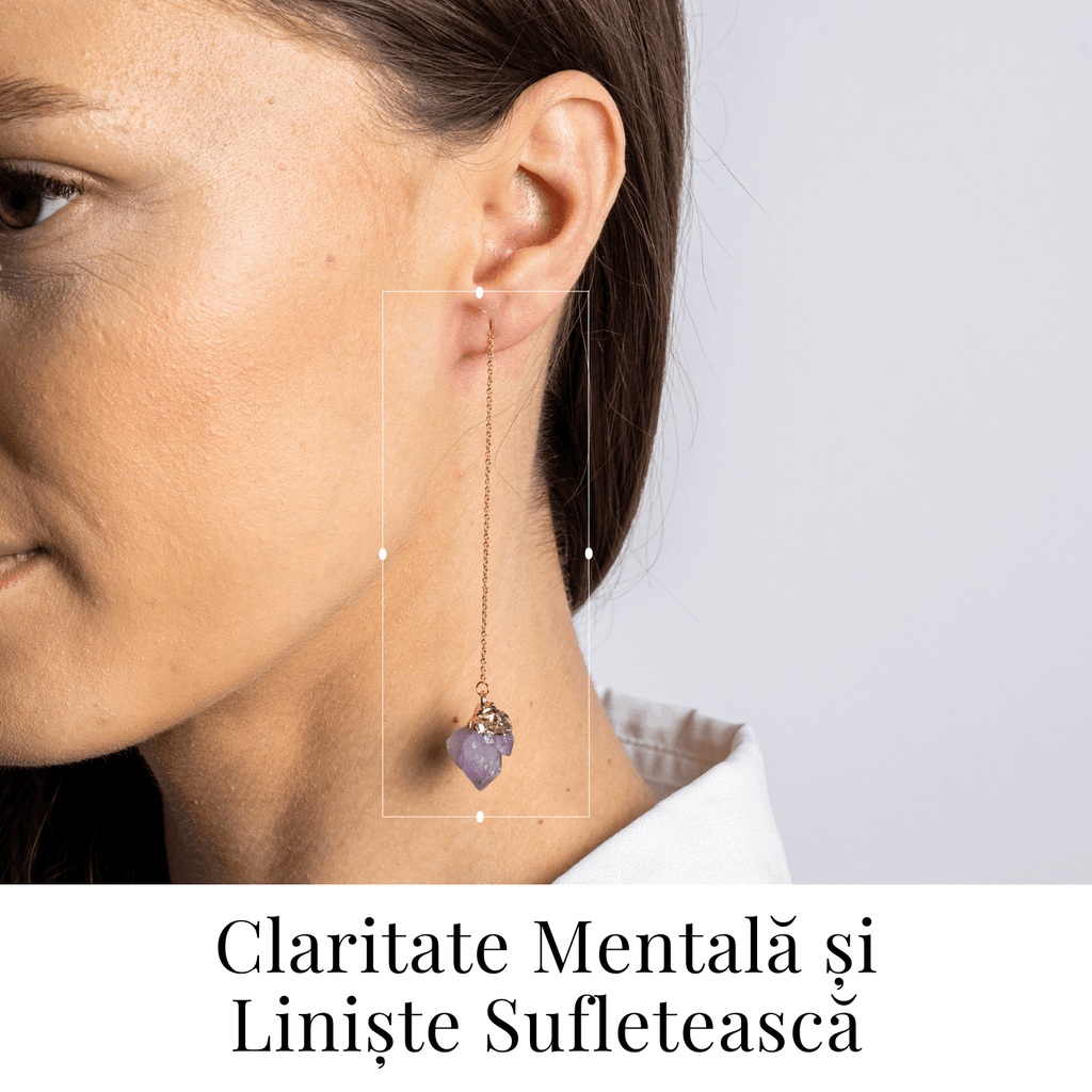 Claritate si Liniste – Cercei cu Ametist Natural