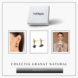 Talisman al Curajului – Cercei cu Granat si Nod Elegant