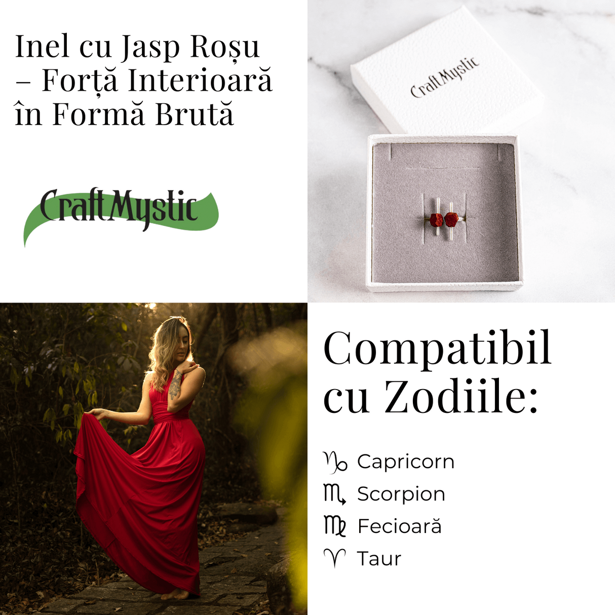 Forta interioara in forma bruta – Inel argintiu cu jasp rosu