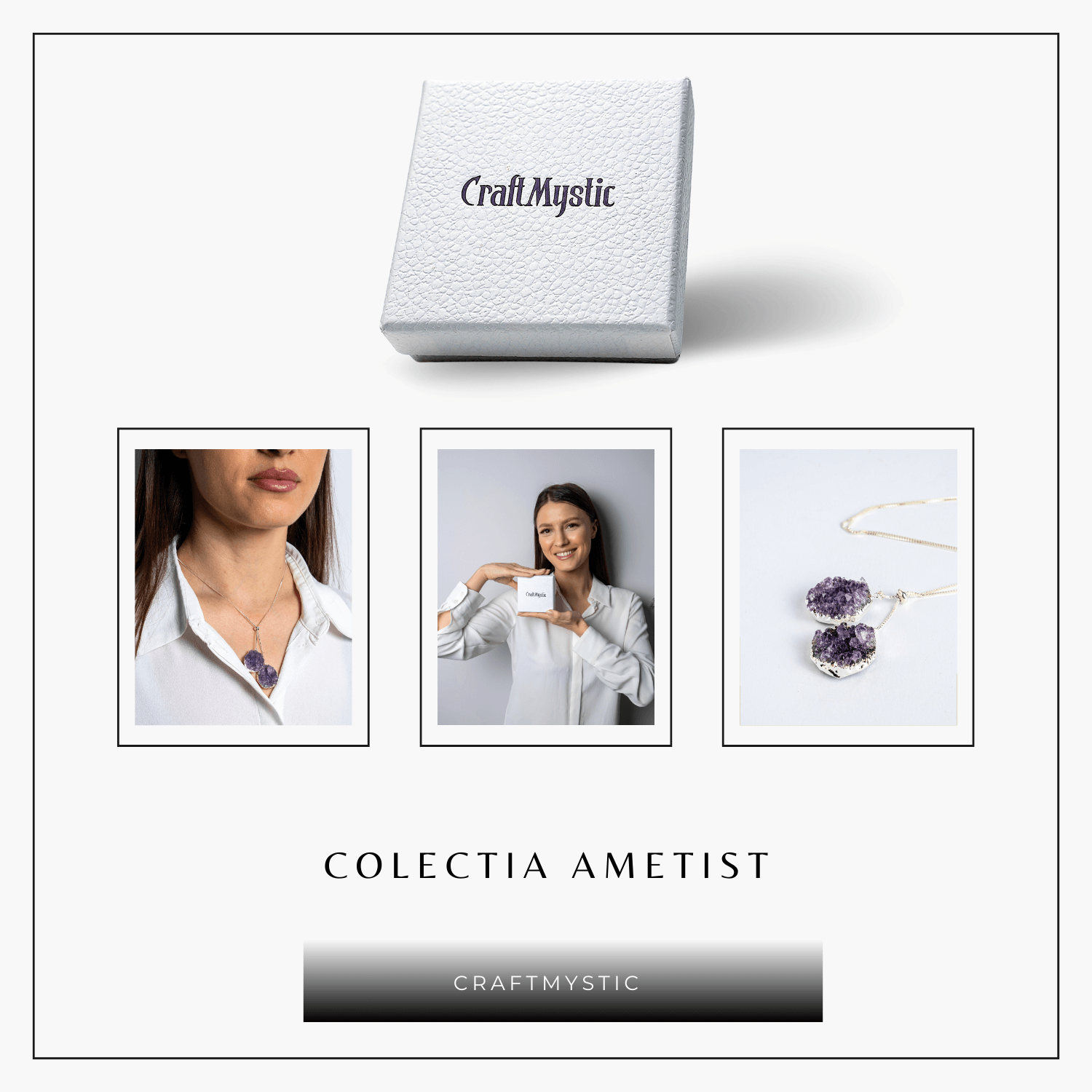 Doua cristale, o vibratie pura – Colier cu ametist pentru protectie si pace interioara