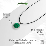 Puterea transformarii – Colier rotund cu malachit natural pentru claritate si curaj