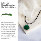 Puterea transformarii – Colier rotund cu malachit natural pentru claritate si curaj