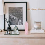 Turn Obelisc de 10-11 cm din Cuart Roz Natural, Bagheta Mare de Cristal Vindecator cu 6 Fatete pentru Reiki, Chakra, Terapie de Meditatie