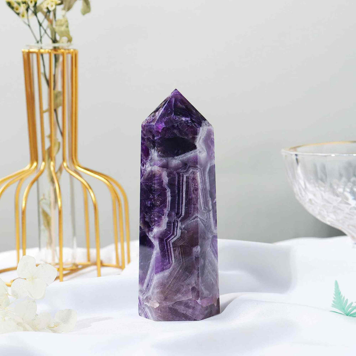 Turn de cristal semipretios vindecator hexagonal Ametist