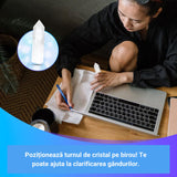 Turn de cristal semipretios vindecator hexagonal Cuart transparent - Obelisc cu inaltimea de 10 cm